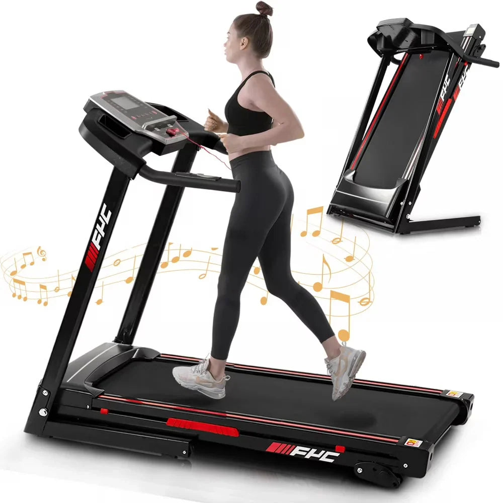Folding Electric Treadmill With 3.5HP Motor, 300LBS Capacity And Incline
