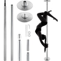 KFFKFF Dance Pole Set, 45mm Stainless Steel, Silver - HM-590S