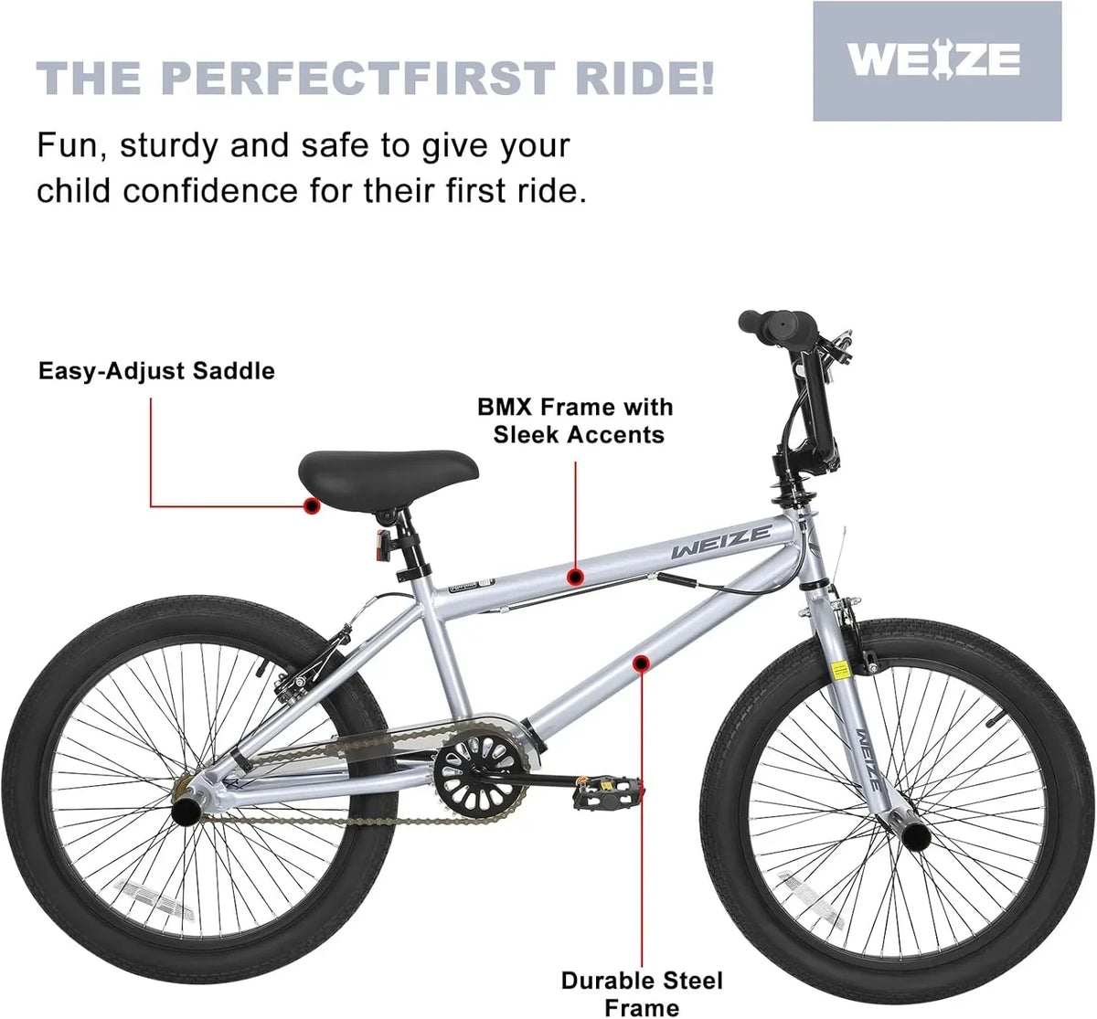 WEIZE Freestyle BMX Bike 20 Inch With 360 Degree Rotor