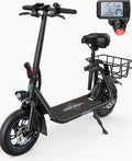 URBANMAX Electric Scooter With Seat, 450W, 22 Miles, Black - C1