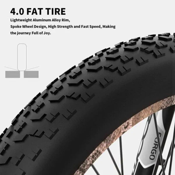 Aostirmotor Electric Mountain Bike, 1500W, 26 Inch Fat Tires, 48V 15Ah Battery, Aluminum Frame