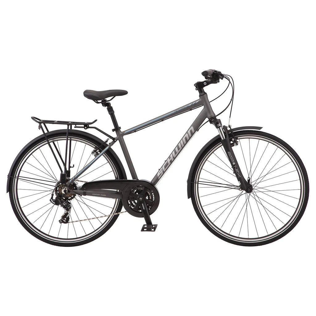 Schwinn Network 6c Hybrid Bike, 21 Speeds, Large 19.5 in Men's Style Frame, 700c Wheels, Grey