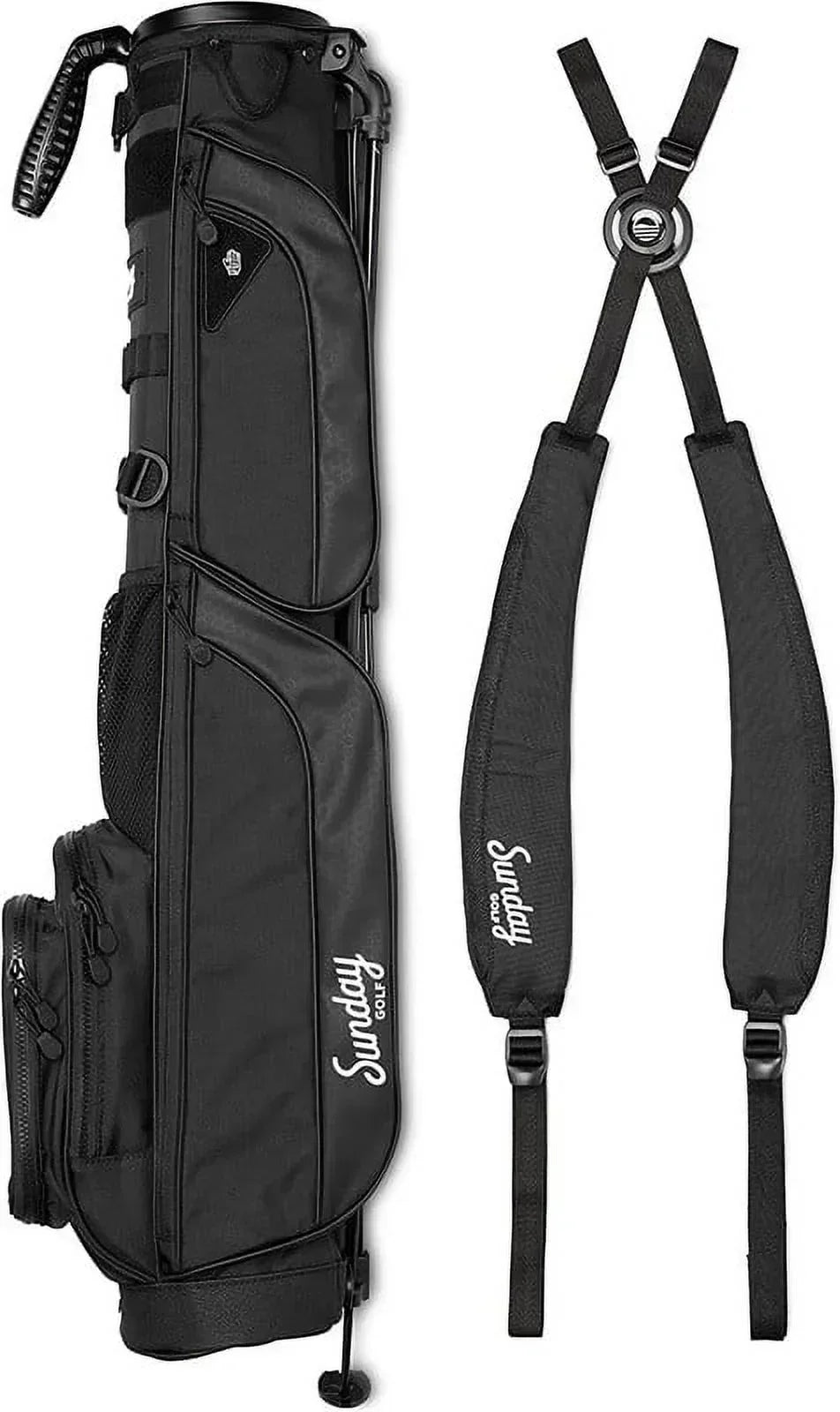 Sunday Golf Lightweight Golf Stand Bag, 3.4 Pounds, Matte Black - Loma XL