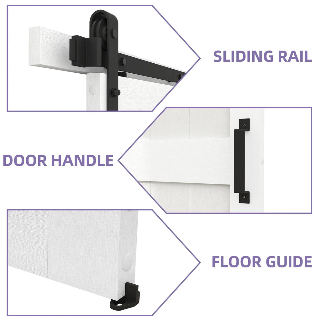 Uforic Sliding Barn Door With Hardware Kit, 48 x 84 in, Gray