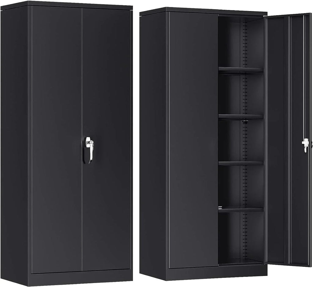 Atripark Metal Storage Cabinet With Lock, 72in Lockable Garage Tool Cabinet With Doors