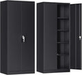 Atripark Metal Storage Cabinet With Lock, 72in Lockable Garage Tool Cabinet With Doors