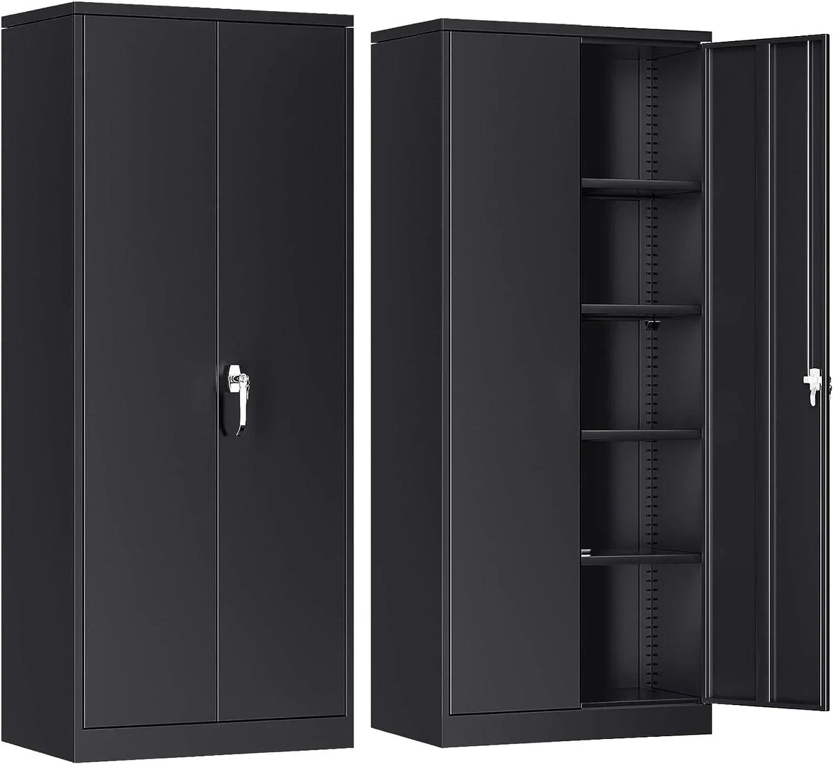 Atripark Metal Storage Cabinet With Lock, 72in Lockable Garage Tool Cabinet With Doors