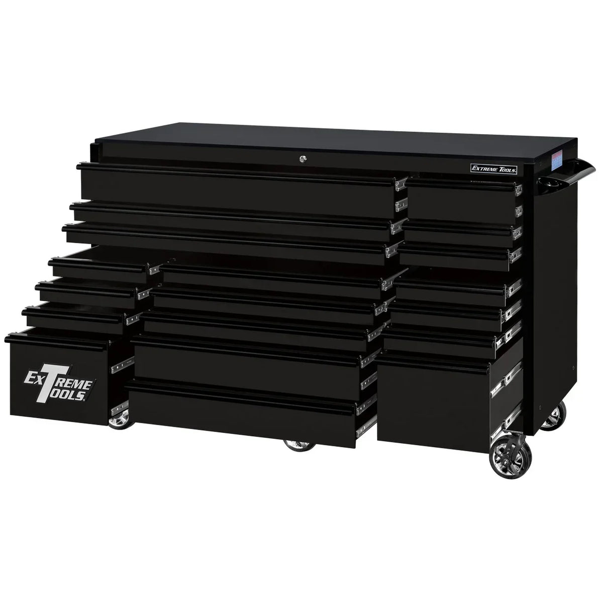 Extreme Tools 72-in x 30-in 19-Drawer Roller Cabinet With 250 lb Drawer Slides - RX723019RC-250