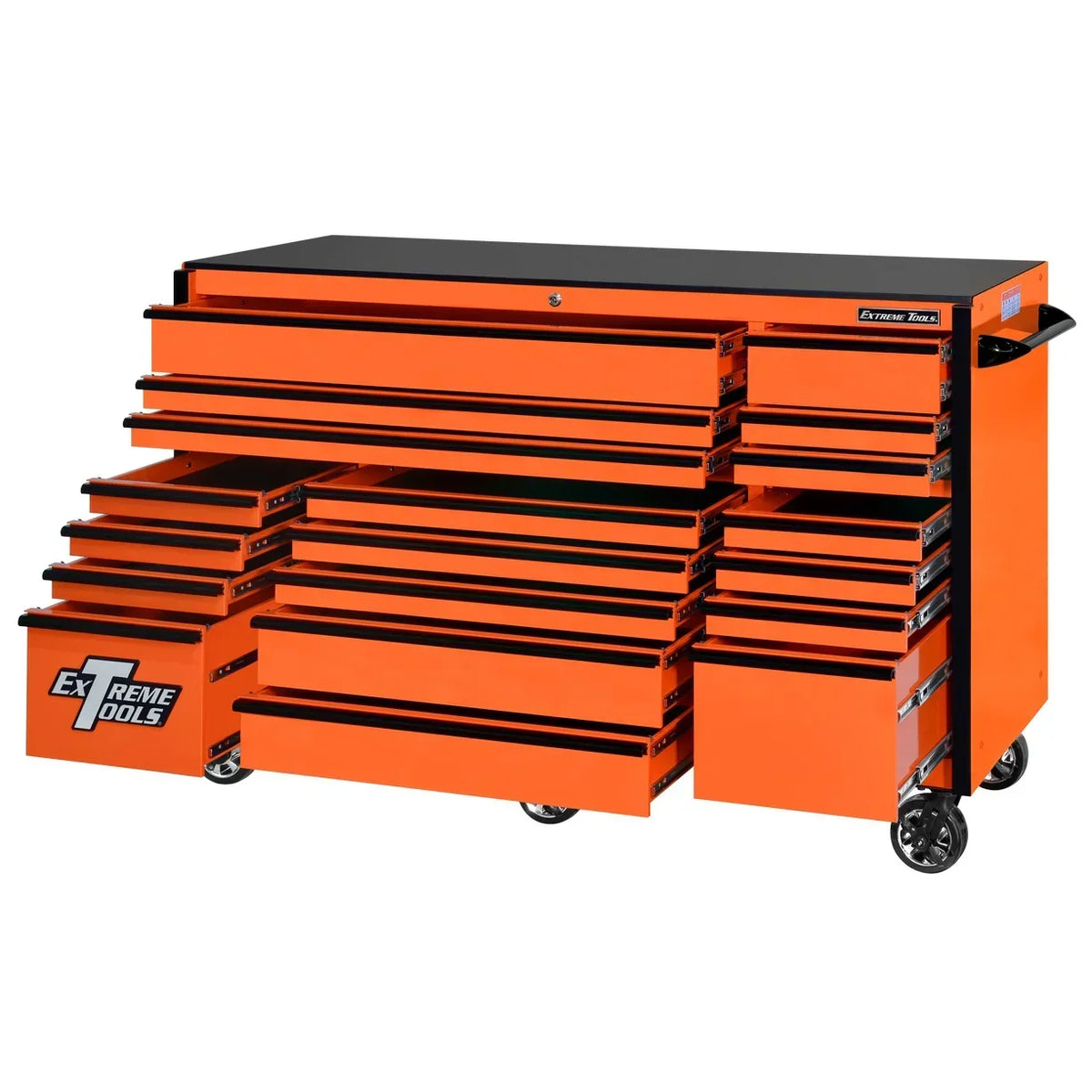 Extreme Tools 72-in x 30-in 19-Drawer Roller Cabinet With 250 lb Drawer Slides - RX723019RC-250