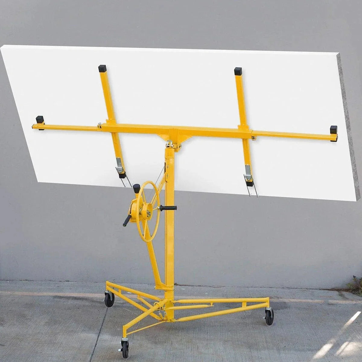 Stark USA Drywall Lift 11' Yellow Rolling Sheetrock Panel Hoist Jack - 65044