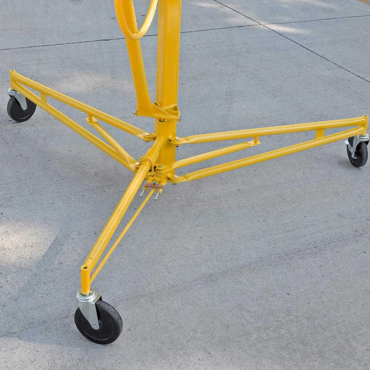Stark USA Drywall Lift 11' Yellow Rolling Sheetrock Panel Hoist Jack - 65044