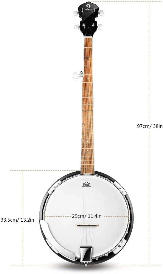 Vangoa 5-String 38 Inch Resonator Banjo Kit, Brown - VBJ-40