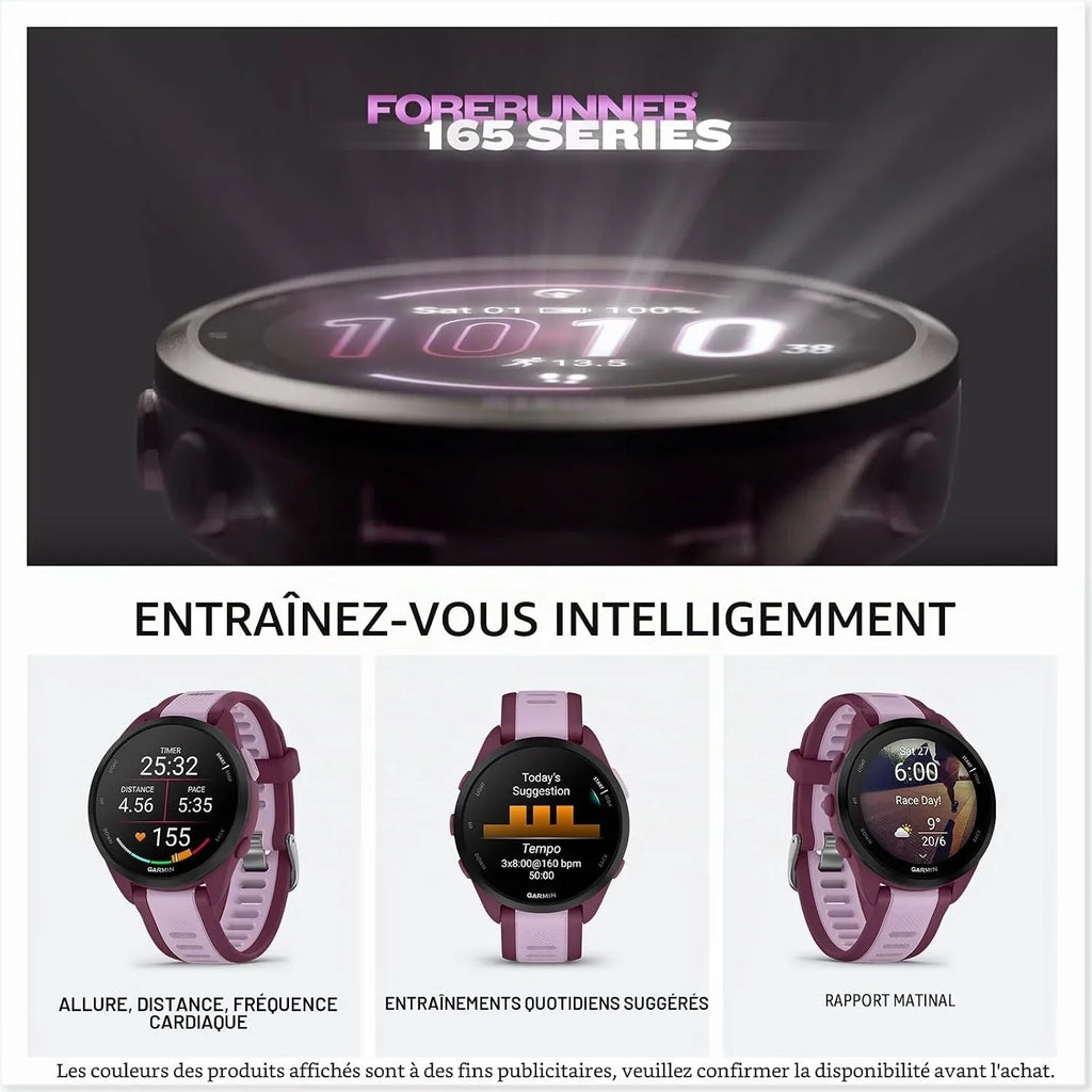 Garmin GPS Running Smartwatch, 43 mm, Music - Forerunner 165 Music