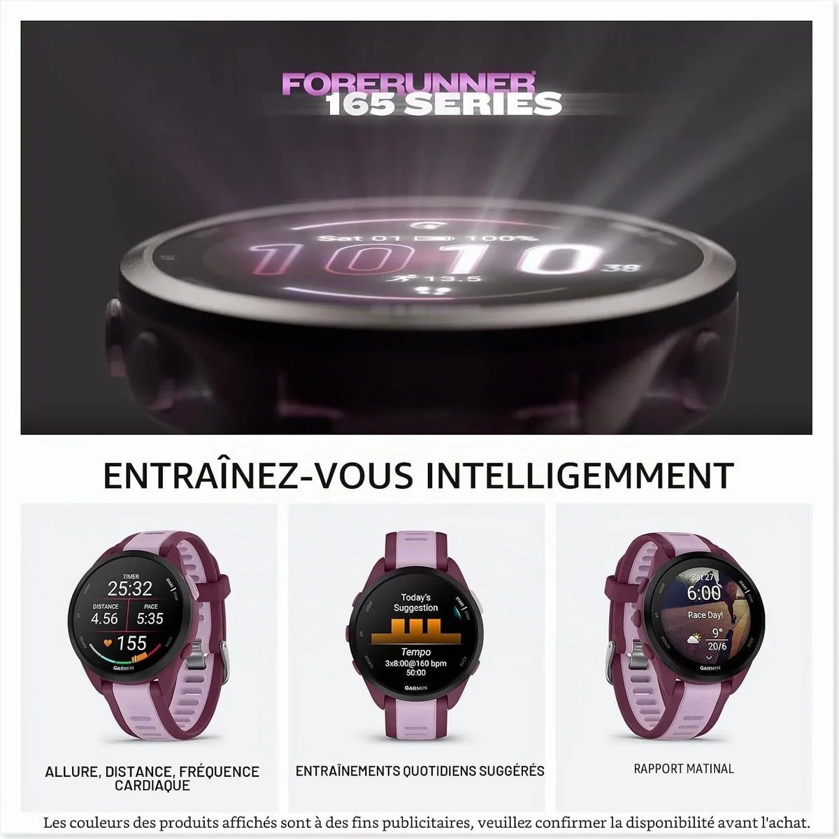 Garmin GPS Running Smartwatch, 43 mm, Music - Forerunner 165 Music