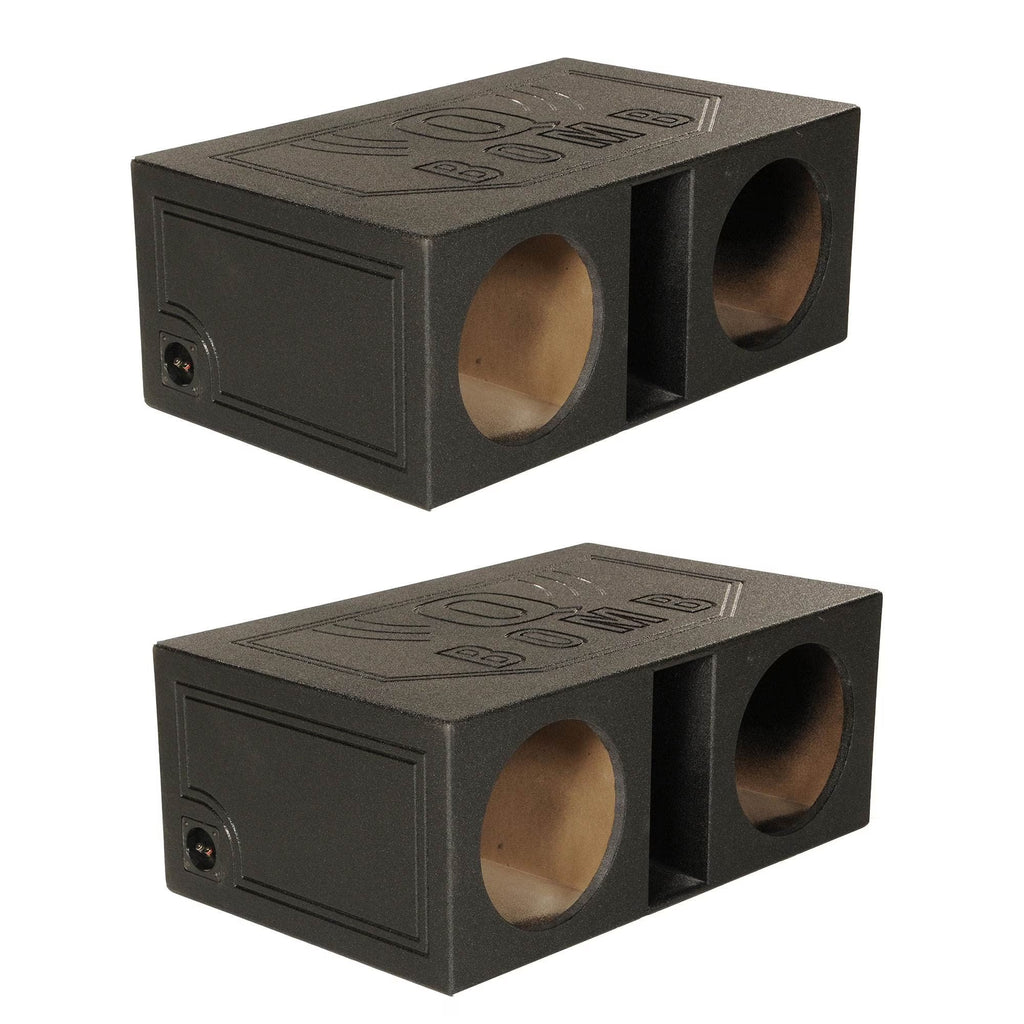 QPower Dual 12 Inch Vented Car Subwoofer Enclosure - QBOMB12VL