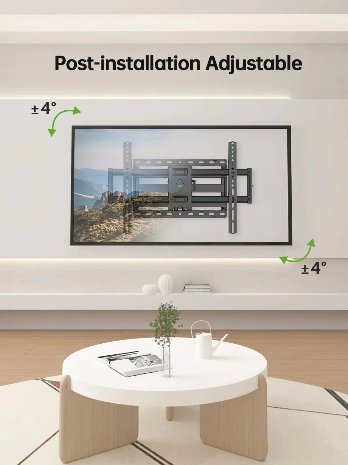 TV Wall Mount for Most 42-86 Inch Flat Screen TVs, 132 lbs - Full-Motion Swivel Tilt Bracket