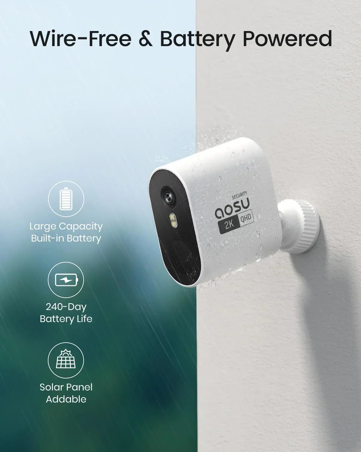AOSU Wireless Outdoor Home Security Camera System