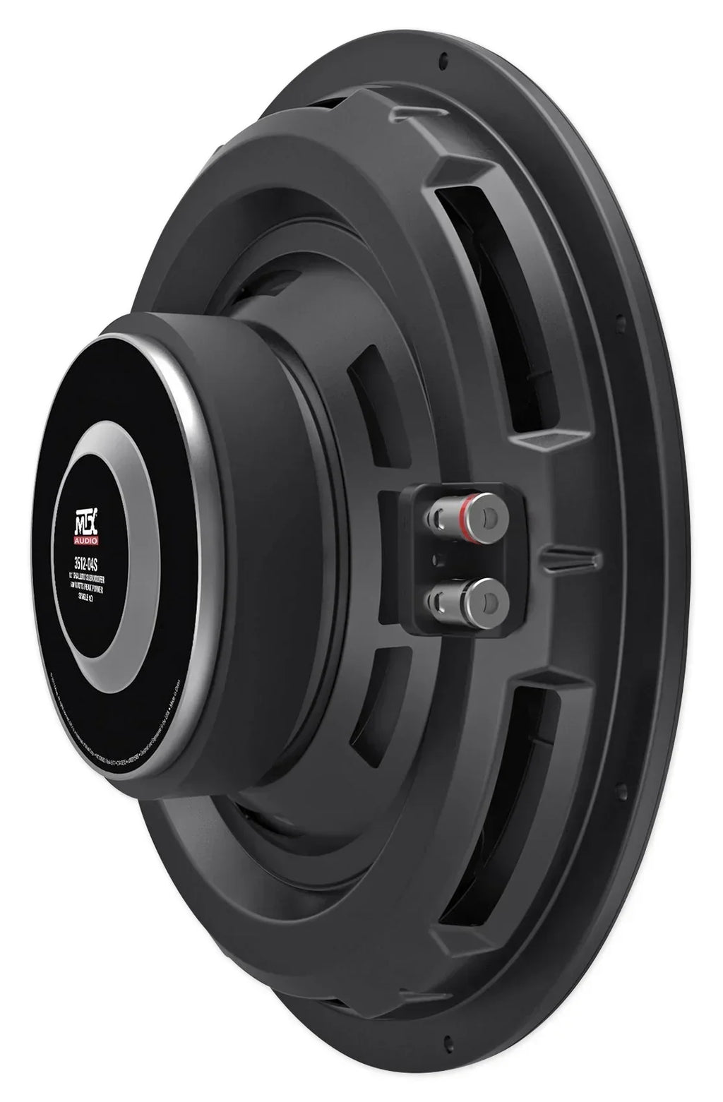 MTX 3512-04S 12in 600W Shallow Subwoofer With Sealed Enclosure, Amplifier And Wires - 3512-04S
